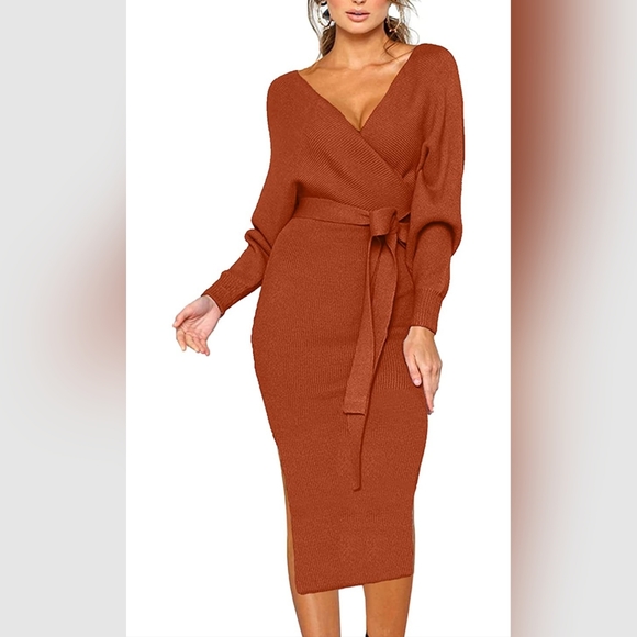 🎀Women's | V Neck Bodycon Dress | Large - Picture 8 of 9